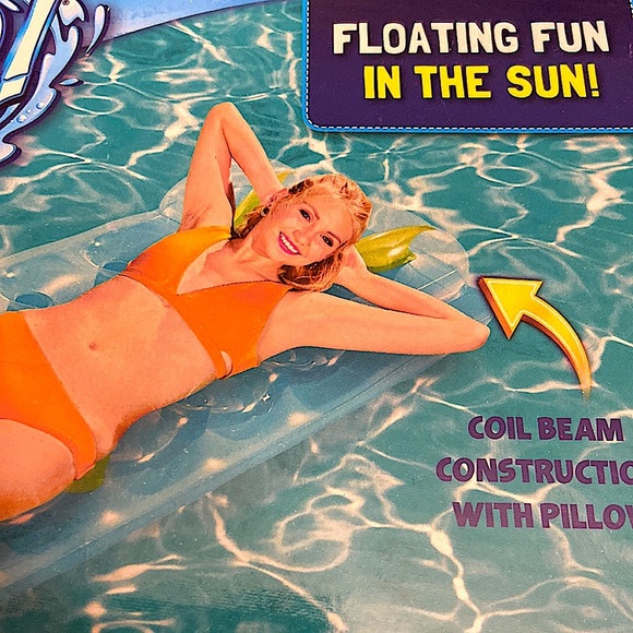 H2O Go Inflatable Pool Lounger Floater In Orange & Pink or Blue & Lime. - Picture 5 of 6